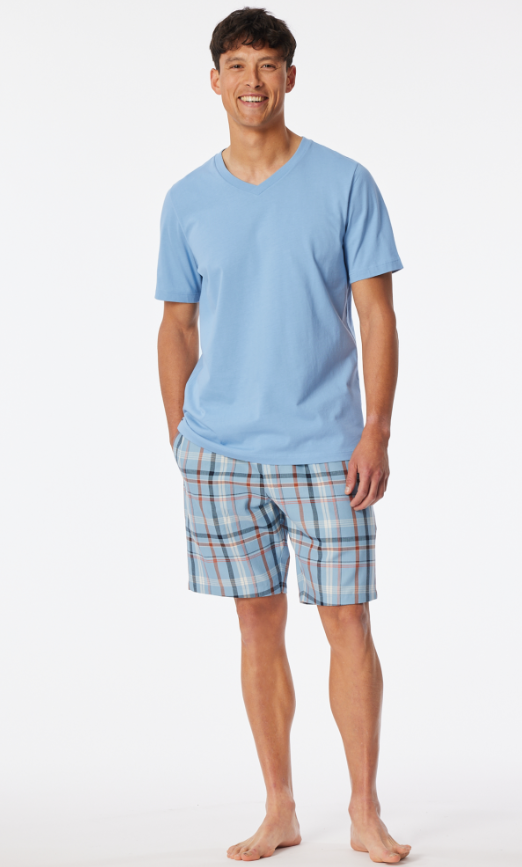Schiesser Mix+Relax heren t-shirt in pacific blue