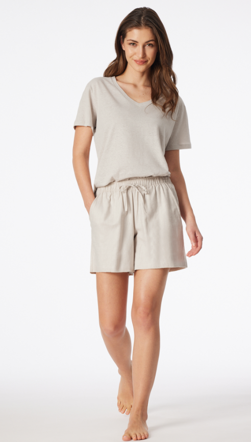 Schiesser Mix+Relax dames korte broek in off-white