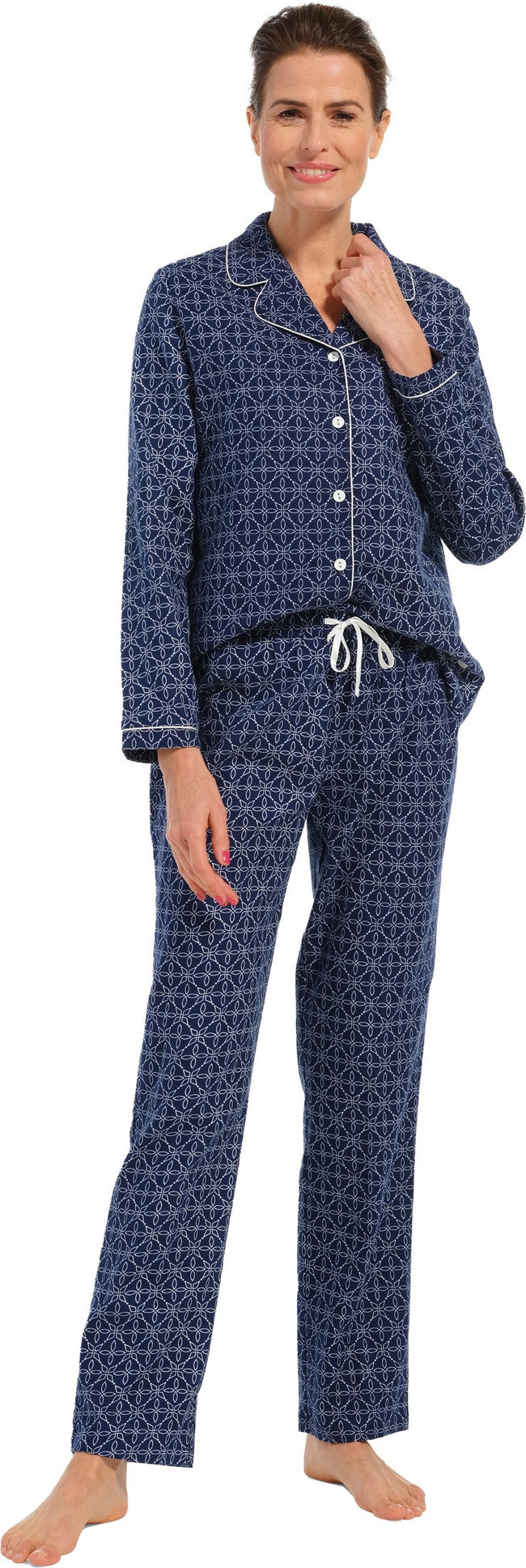 20232-120-6 Pastunette flanellen doorknoop pyjama