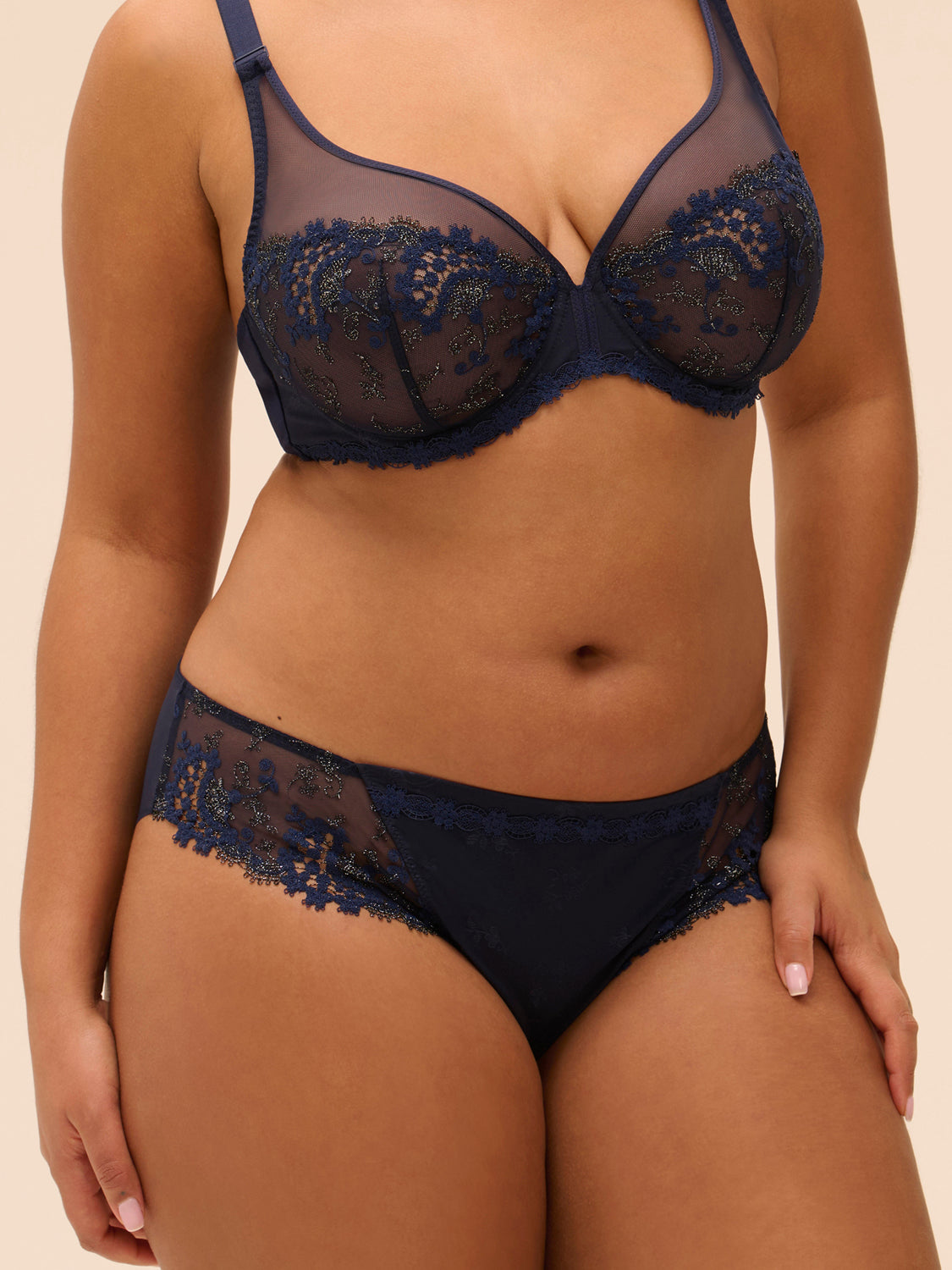Simone Pérèle Wish slip in donkerblauw