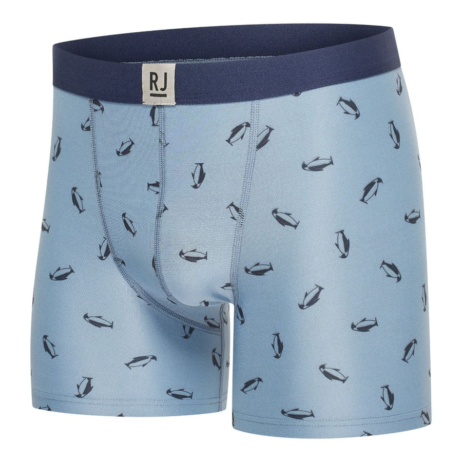 RJ Bodywear Pure Fashion heren boxershort in steel blue penguins