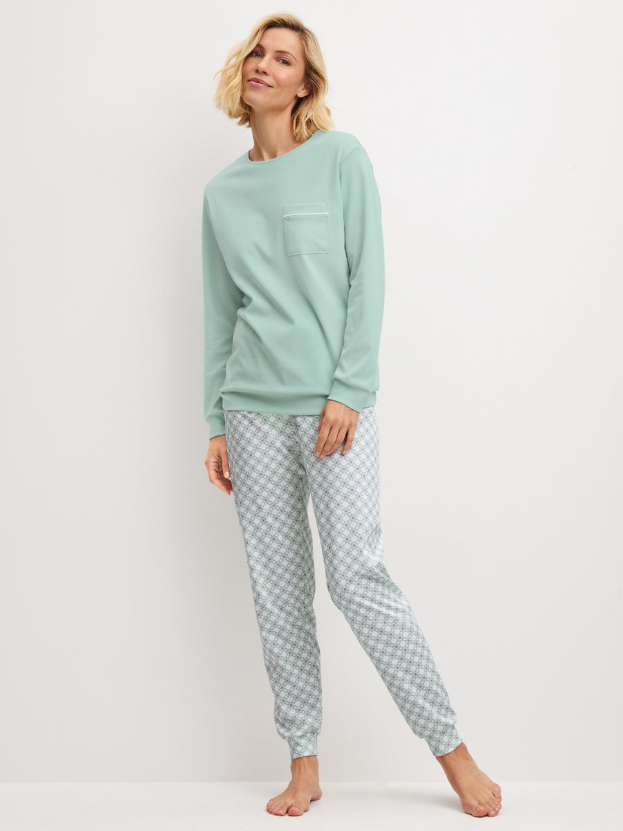 Calida Sweet Dreams lange pyjama in mintgroen