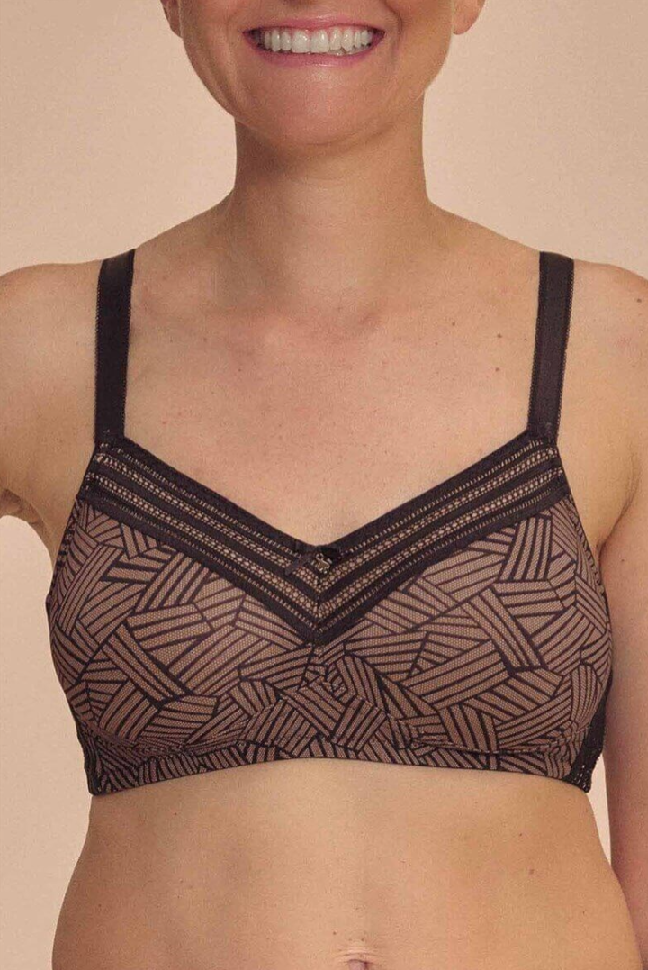 Amoena Brooke bh zonder beugel in black/café