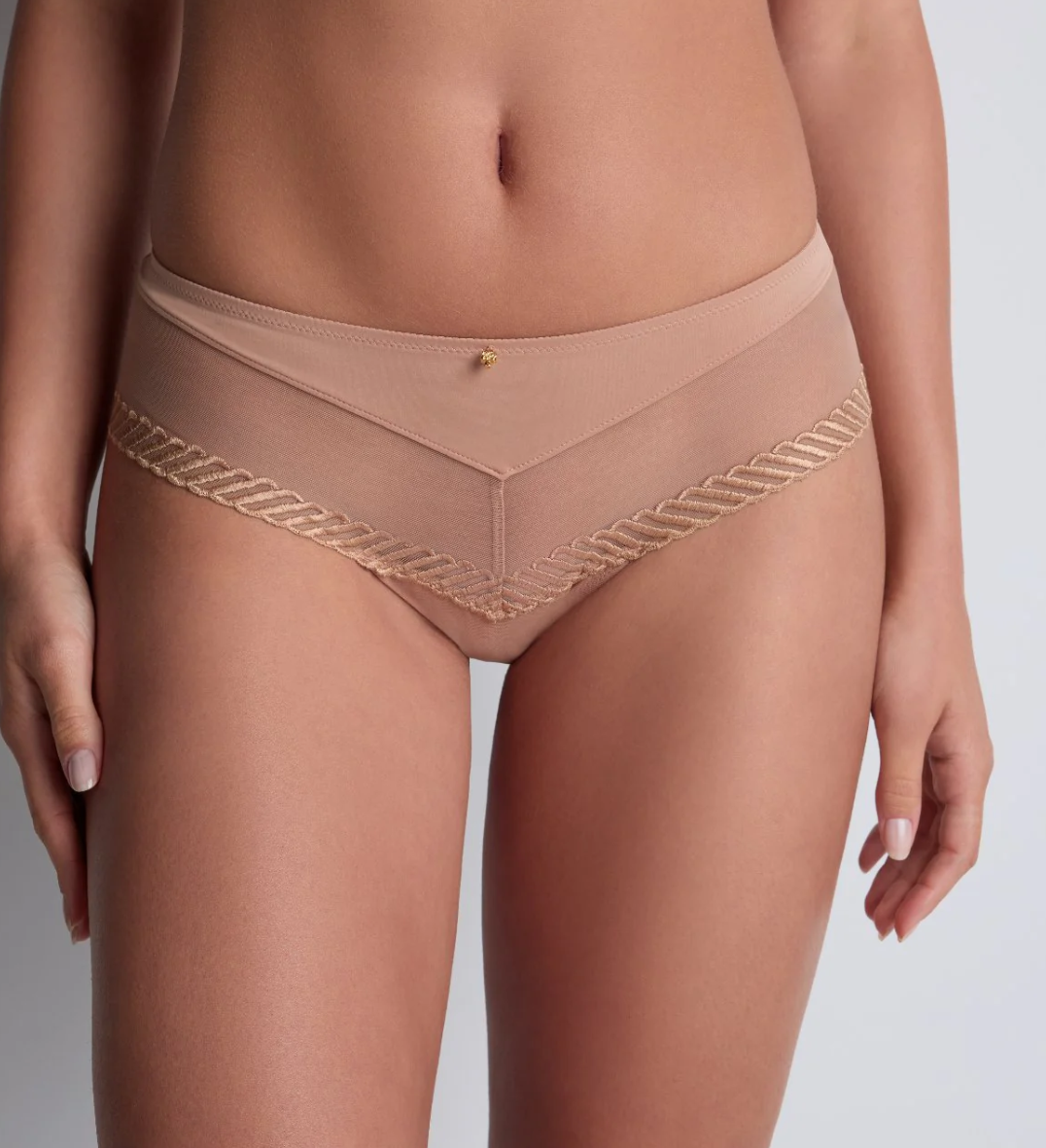 Aubade Sheer Emotion cheeky slip in sand