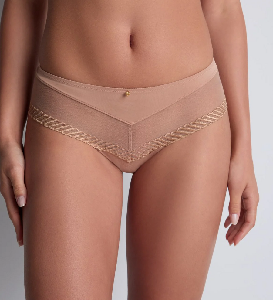 Aubade Sheer Emotion cheeky slip in sand