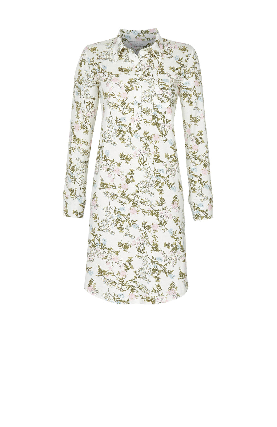 Cherie Line Bloomy nachthemd met knoopsluiting in champagne