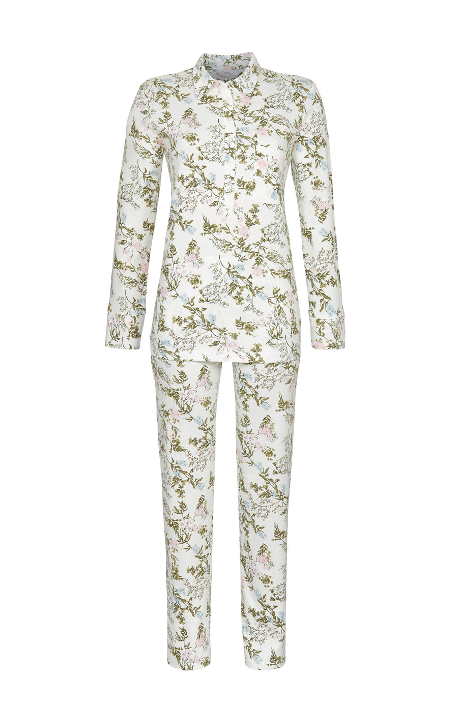 Cherie Line Bloomy pyjama met knoopsluiting in champagne
