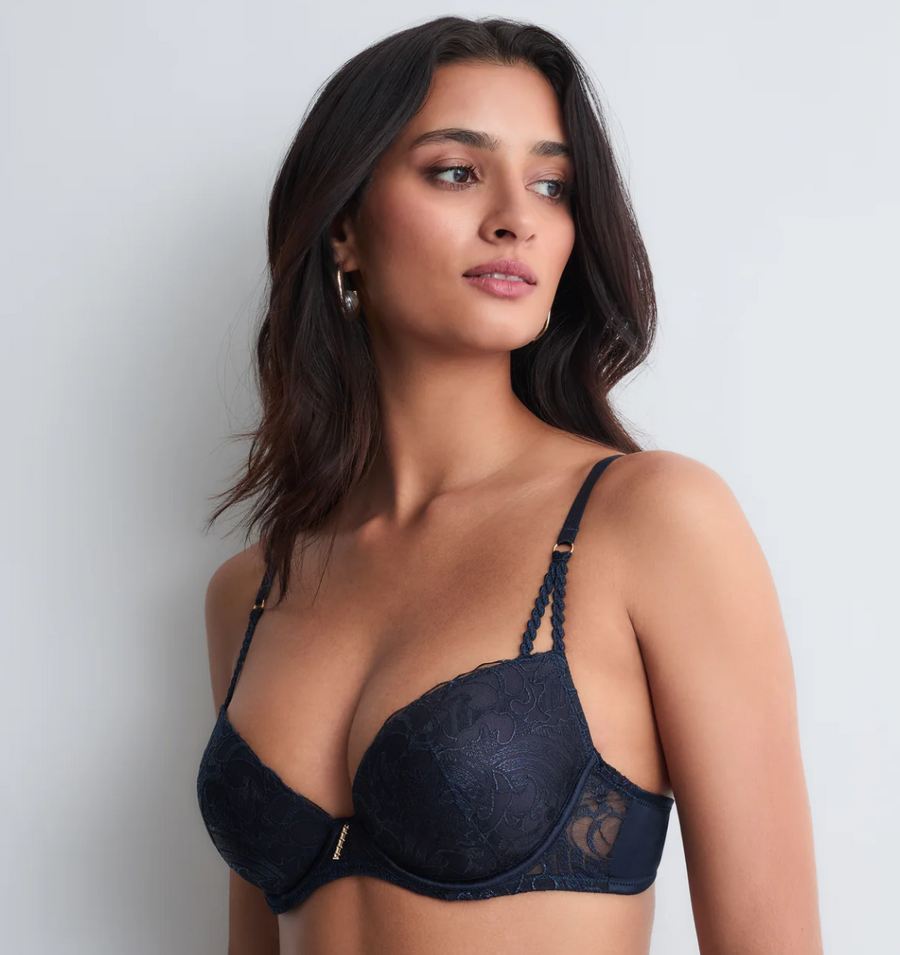 Aubade Satin Memories push-up bh in deep sea