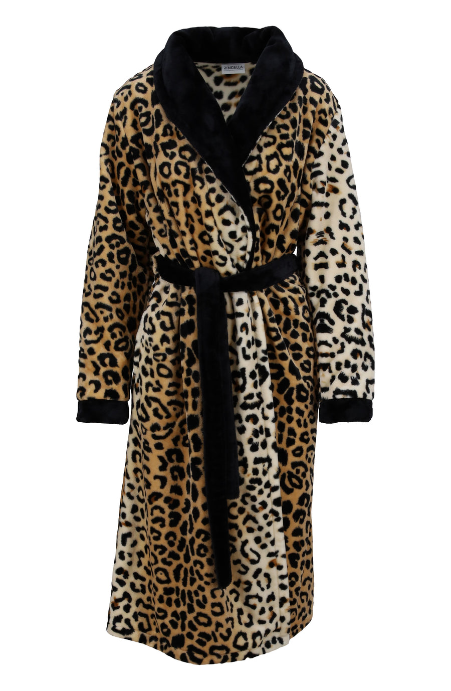 Ringella – Dames Badjas met Luipaardprint en Strikceintuur – 100% Polyester