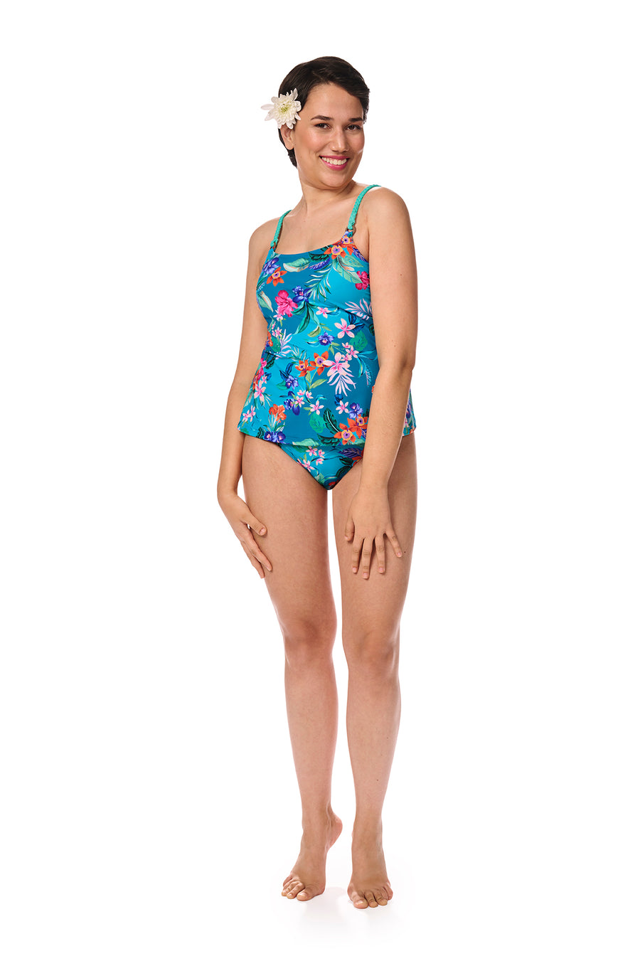 Amoena Alvor prothese tankini set in turquoise/multi