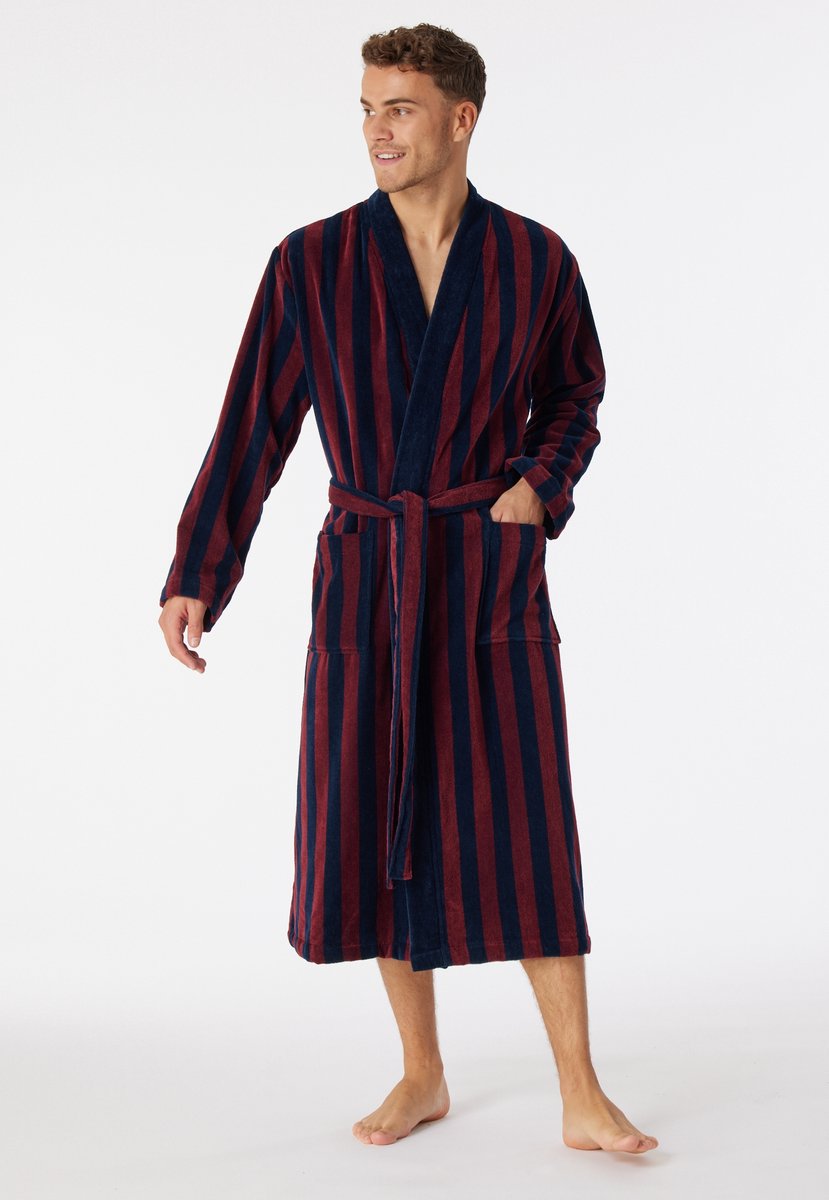 Schiesser Essentials heren badjas in bordeaux