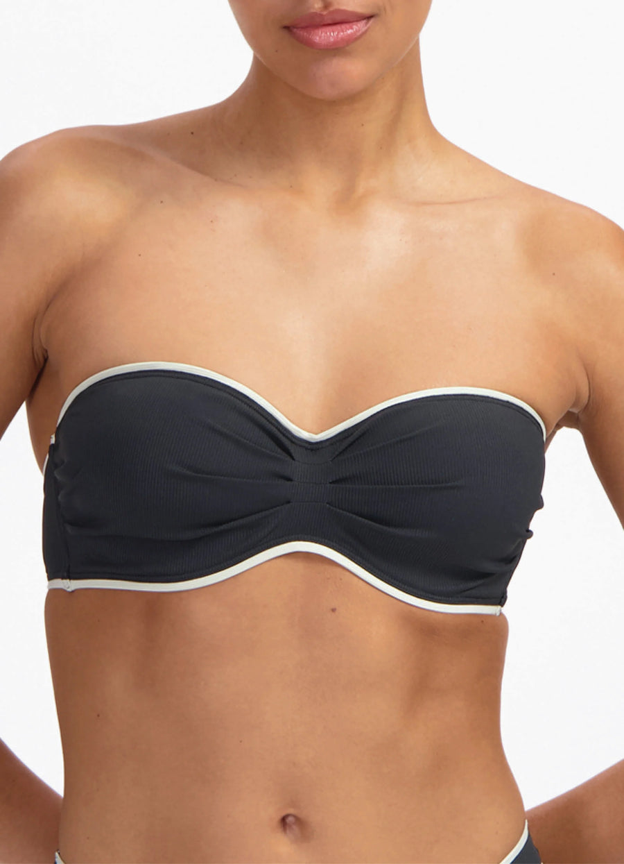 Beachlife Vanilla & Black padded wired bikinitop