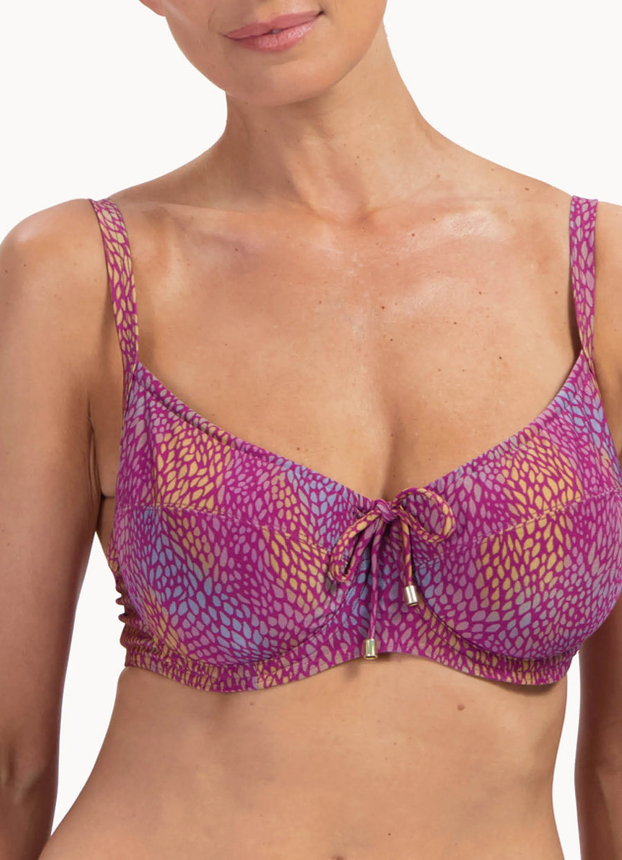 Cyell Burgundy Drops beugel bikinitop in bordeauxrood multicolor