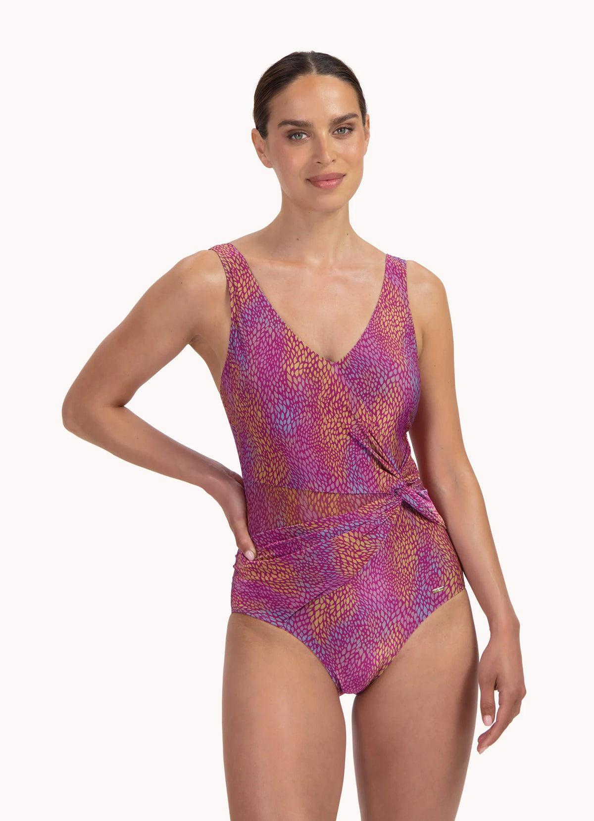 Cyell Burgundy Drops wrap badpak in bordeauxrood multicolor