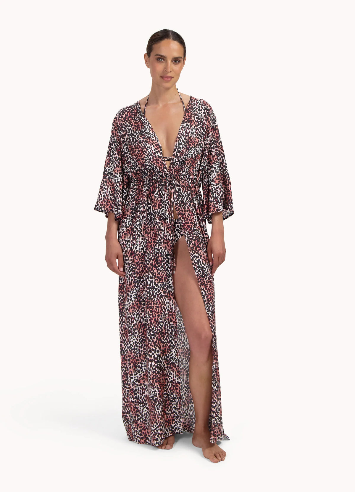 Cyell Cheetah Chic kimono in bruin multicolor