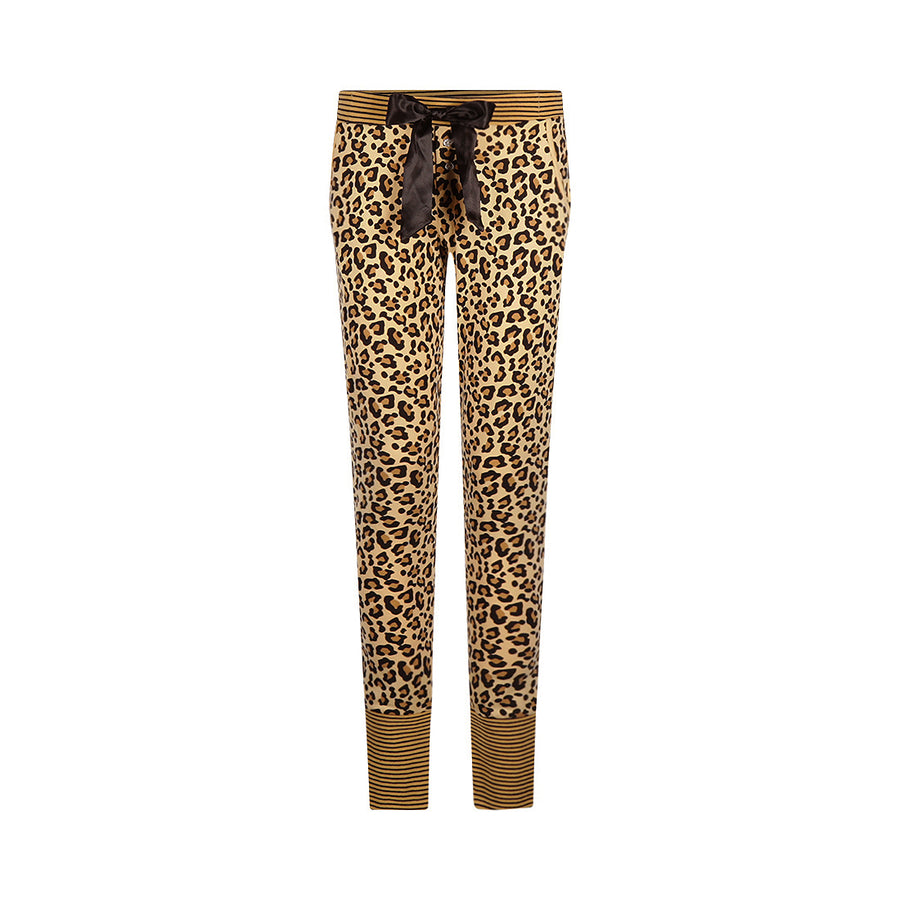 Charlie Choe Nightfall lounge- en pyjamaset met boord in zwart/desert dust