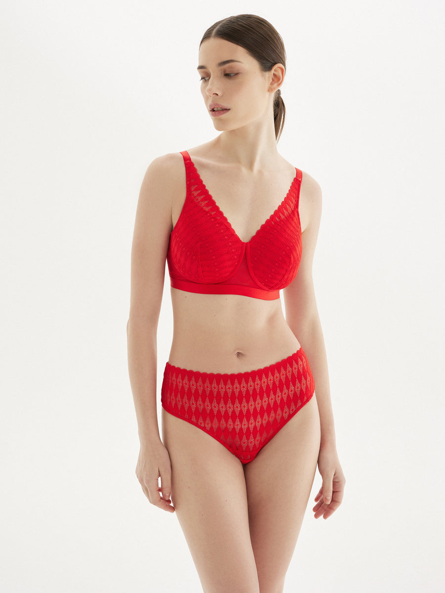 Megami padded prothese bralette in rood