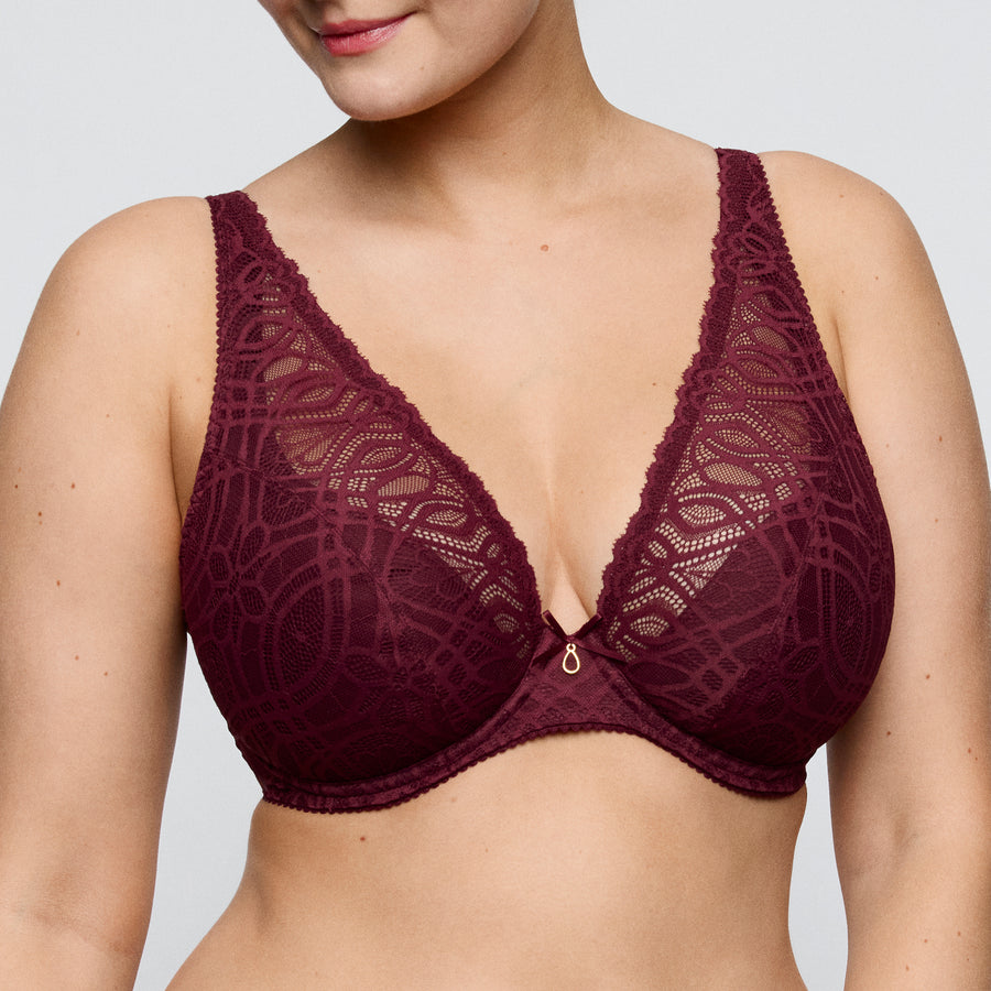 Primadonna Salerno plunge bh in evening red