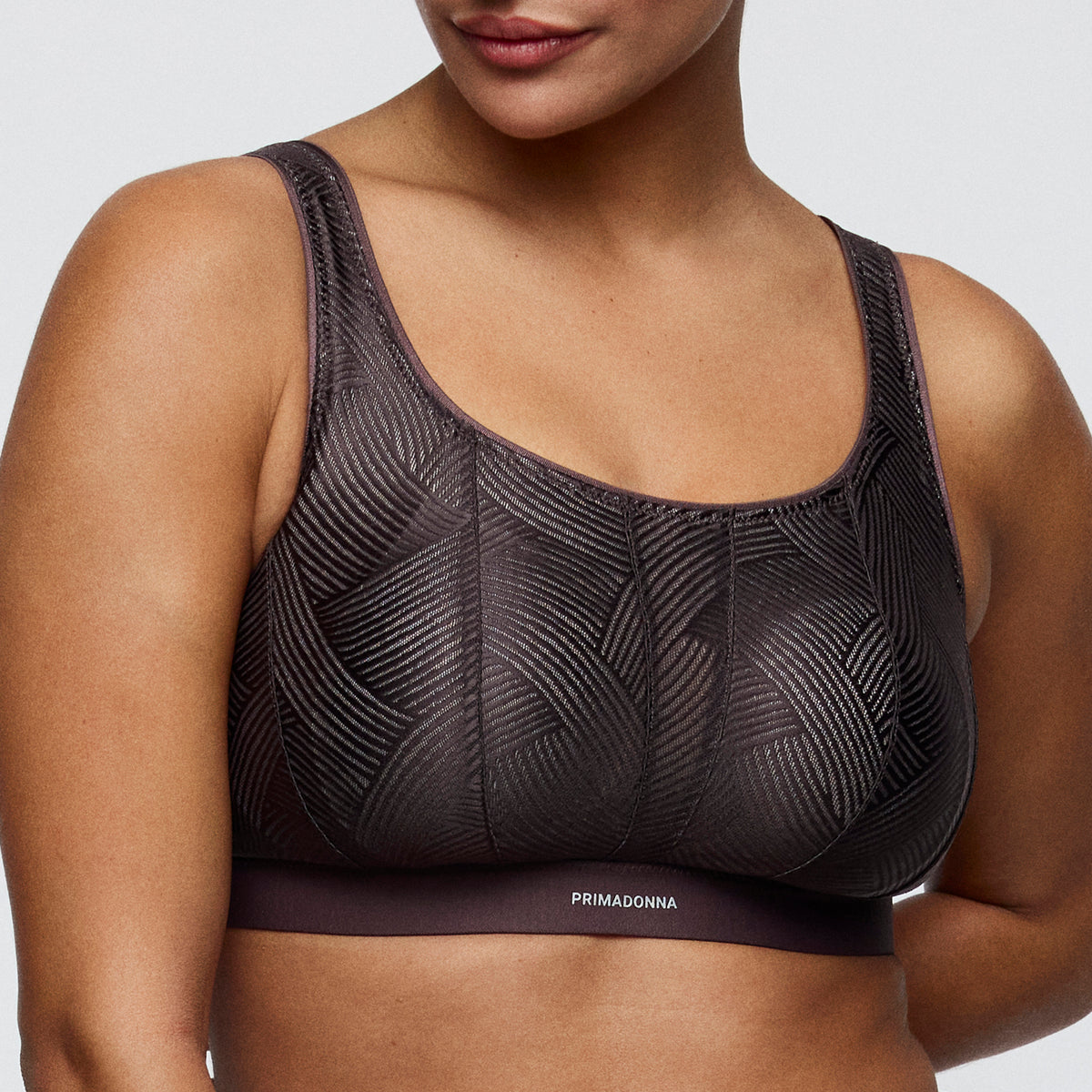Primadonna Sport The Game sport bh zonder beugel in smokey taupe