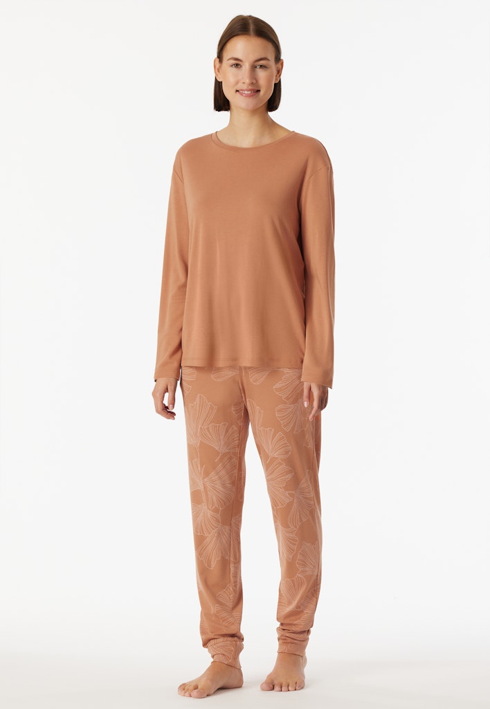 Schiesser Modern Nightwear lange damespyjama in rood