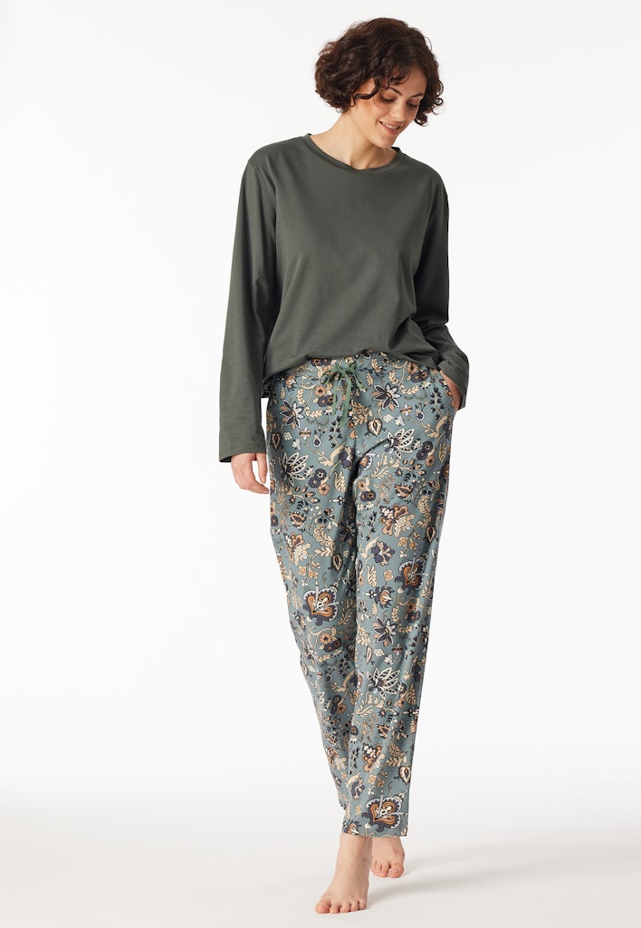 Schiesser Mix+Relax dames loungebroek in mineral groen