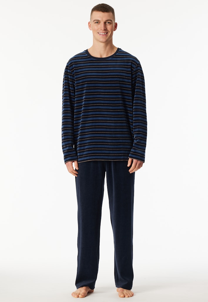 Schiesser Casual Nightwear lange herenpyjama in nightblue