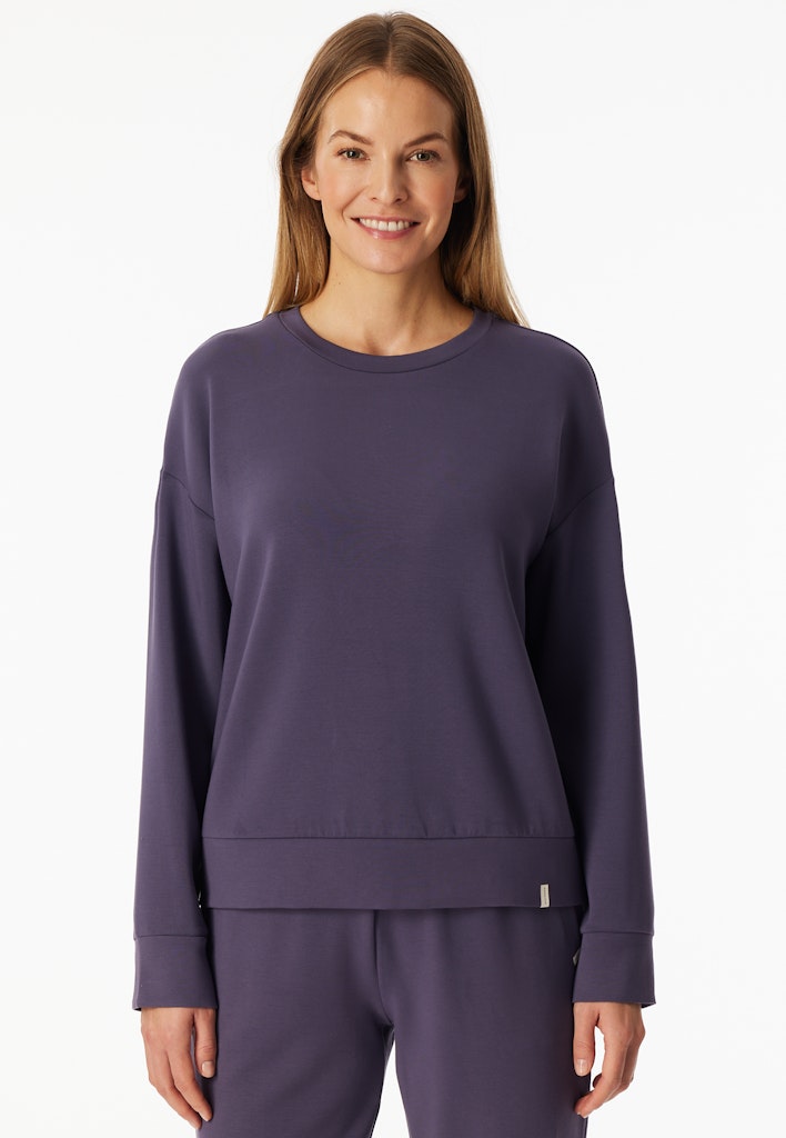Schiesser Mix+Relax dames sweatshirt in donkerblauw