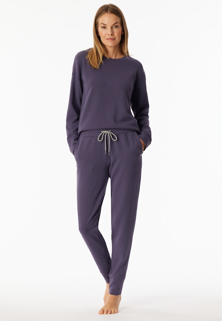 Schiesser Mix+Relax dames loungebroek in donkerblauw
