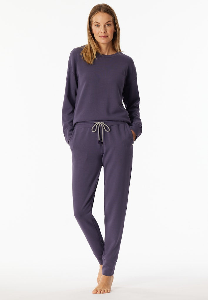 Schiesser Mix+Relax dames loungebroek in donkerblauw