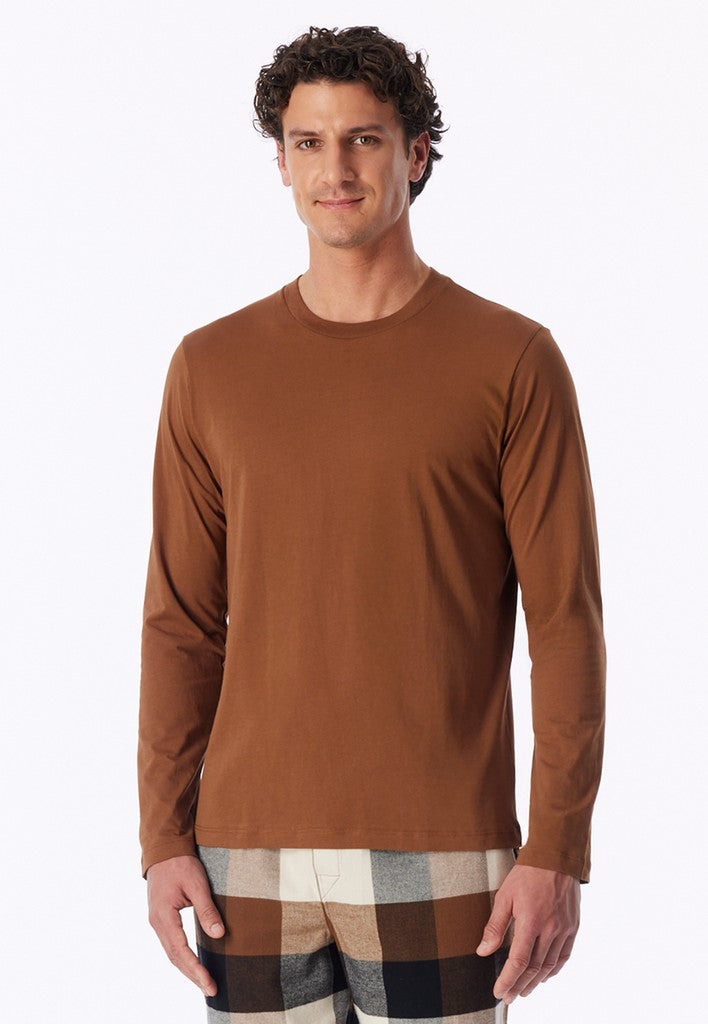 SCHIESSER Mix+ Relax – Heren Shirt met Lange Mouwen – Toffee