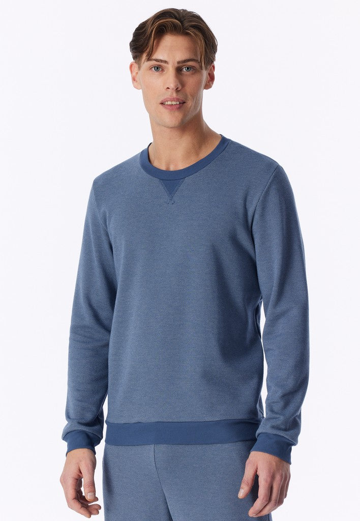 Schiesser Mix+Relax heren sweatshirt in faded denim