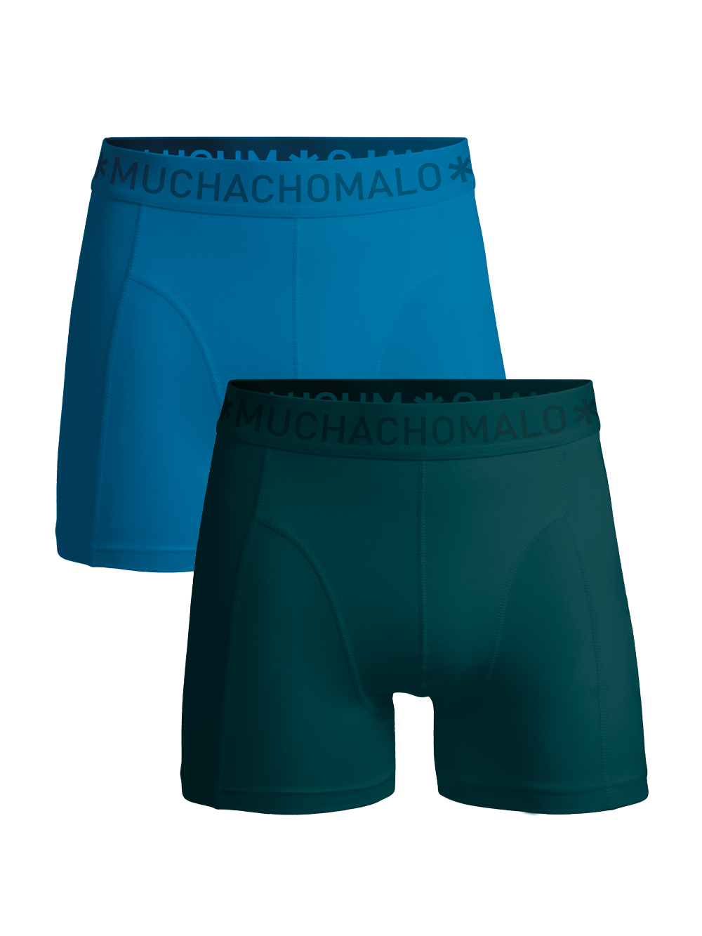 Muchachomalo Solid heren boxershort 2-pack in groen/blauw