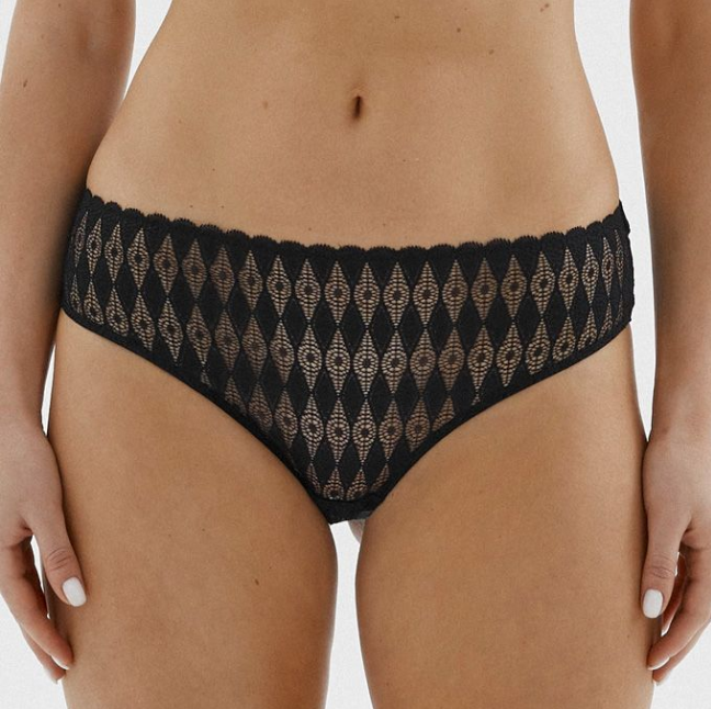 Megami Lambada kanten slip in zwart