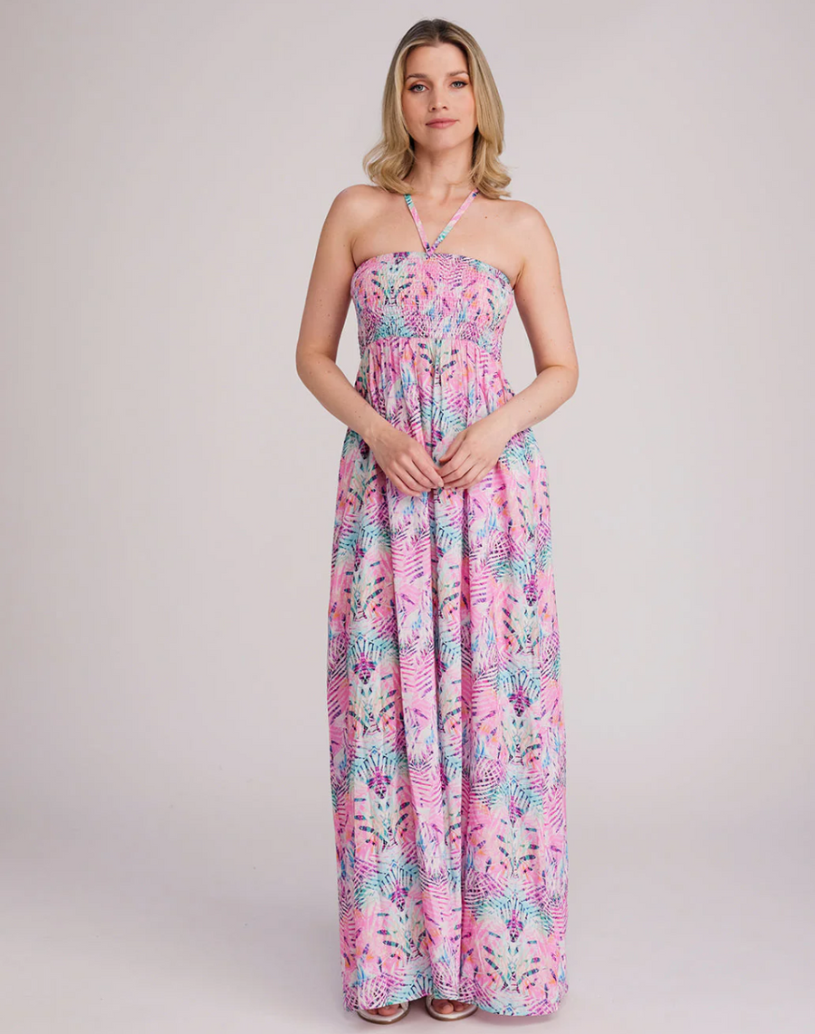 Pia Rossini Barbados maxi jurk in deep pink