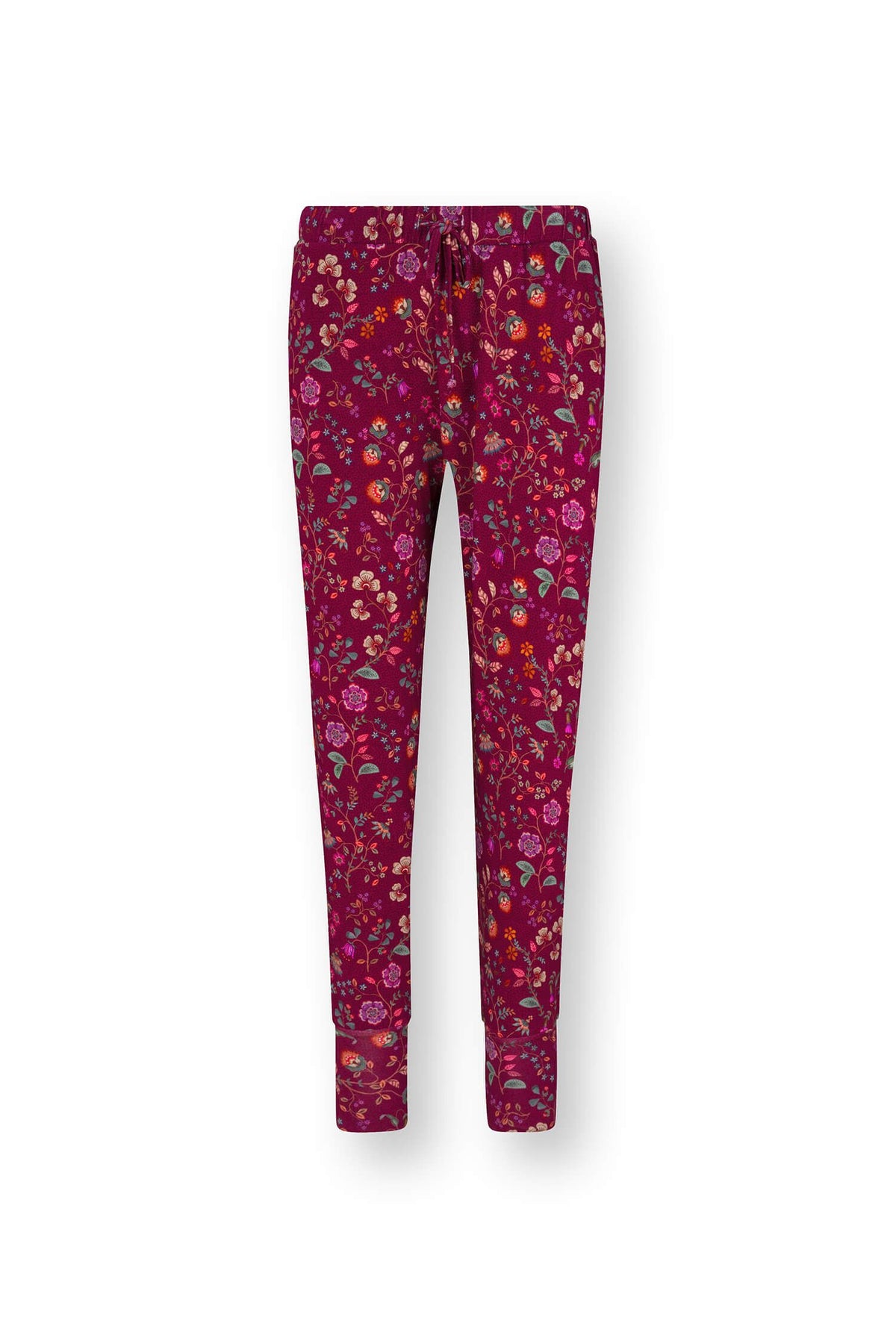 Pip Studio Bobien lange broek in flora bangalore donkerroze