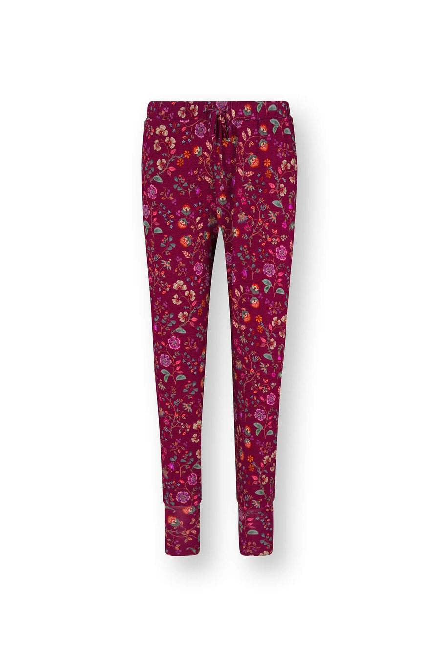 Pip Studio Bobien lange broek in flora bangalore donkerroze