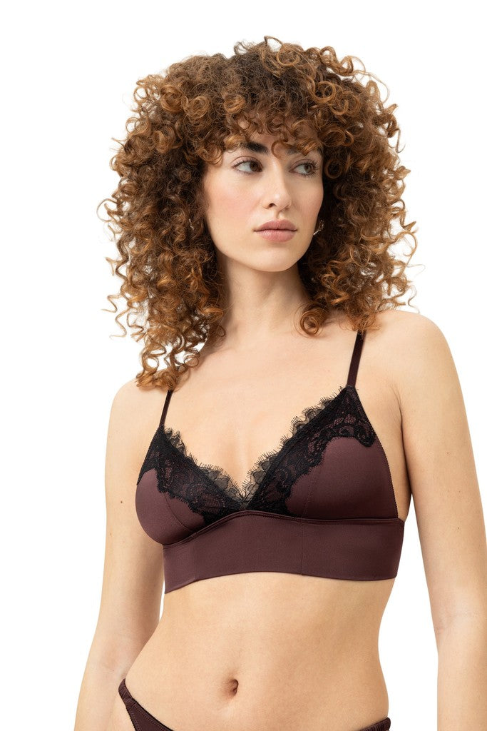 Mey Poetry Glossy Luxe triangel bh in hot maroon