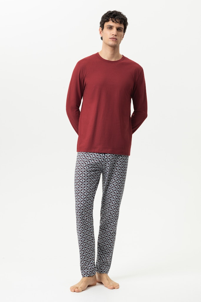Mey lange herenpyjama in red pepper
