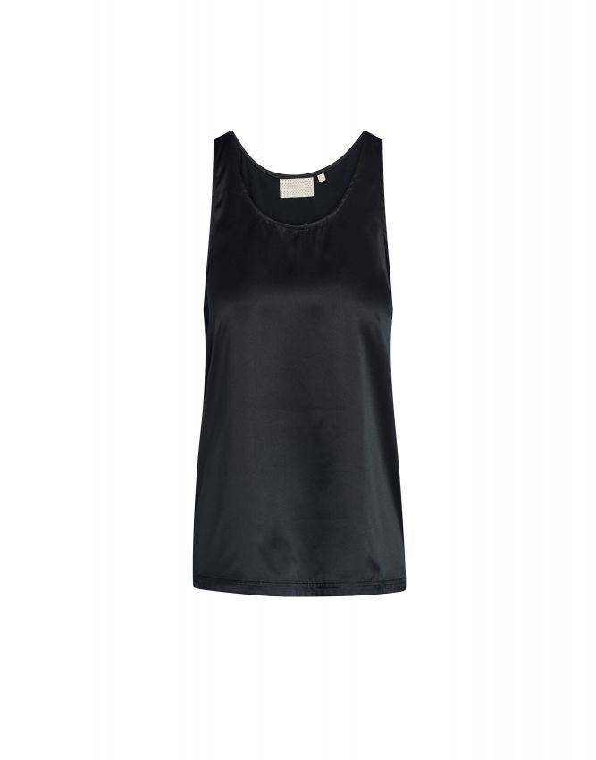 Essenza Shelby Satin top mouwloos in anthracite