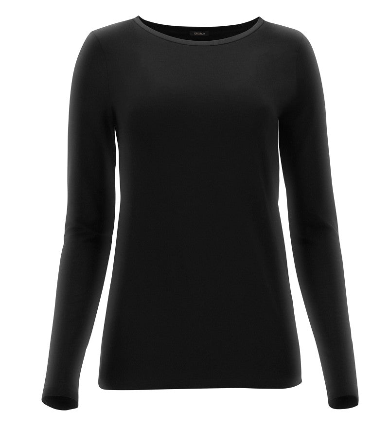 Oroblu Perfect Line Cotton t-shirt lange mouw in zwart