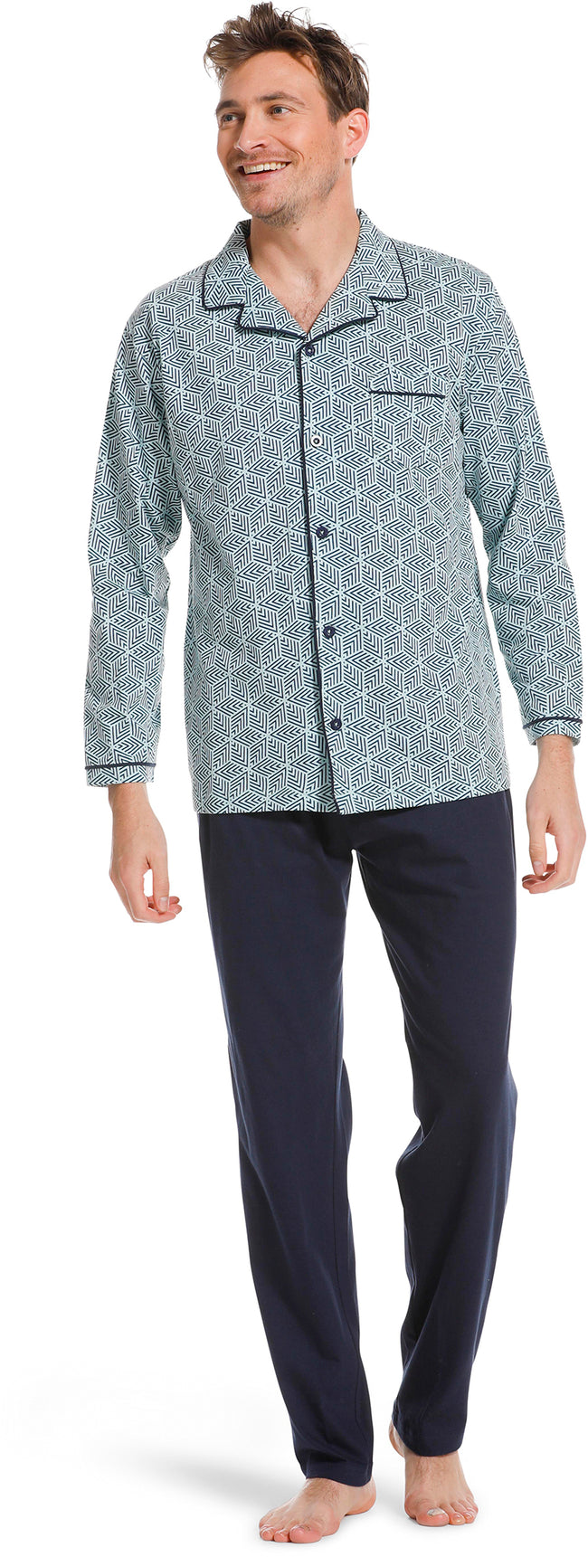 23222-600-6 Pastunette for Men tricot doorknoop pyjama