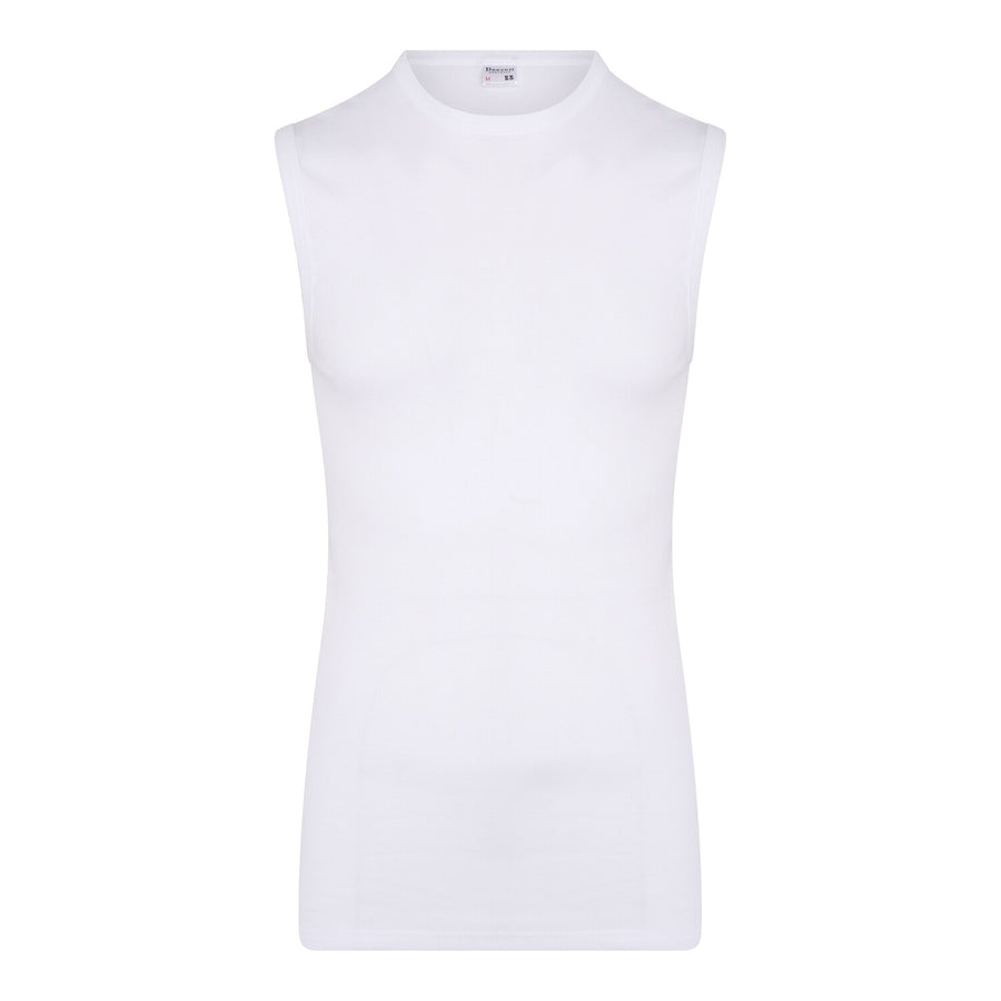 Beeren heren mouwloos shirt extra lang ronde hals