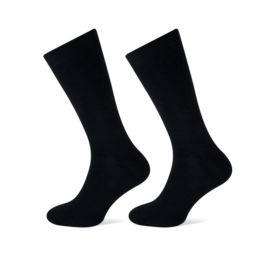 Teckel Boot Socks Full Terry heren badstof sokken 2-pack in zwart