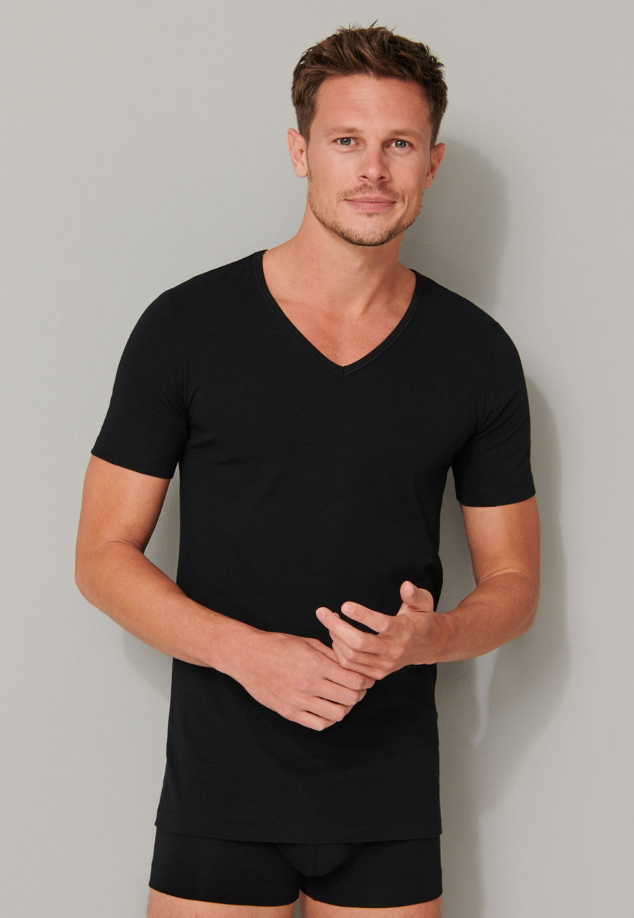 Schiesser 95/5 heren t-shirt v-hals 2-pack