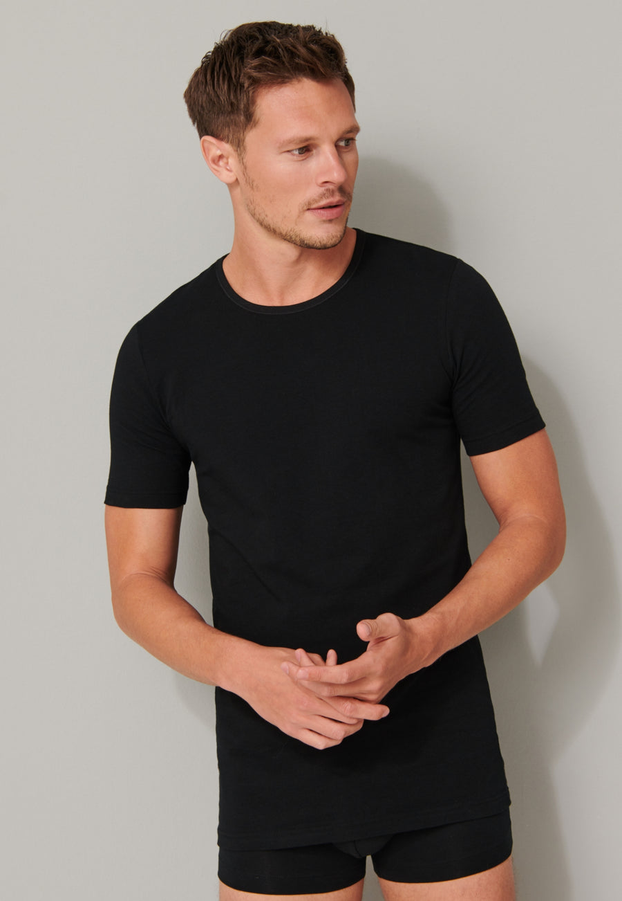 Schiesser 95/5 heren t-shirt ronde hals 2-pack
