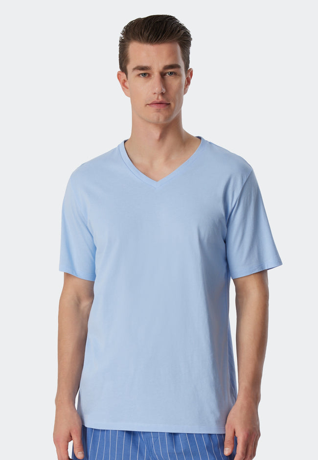 178937-802 Schiesser Mix & Relax t-shirt met v-hals bleu